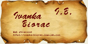 Ivanka Biorac vizit kartica